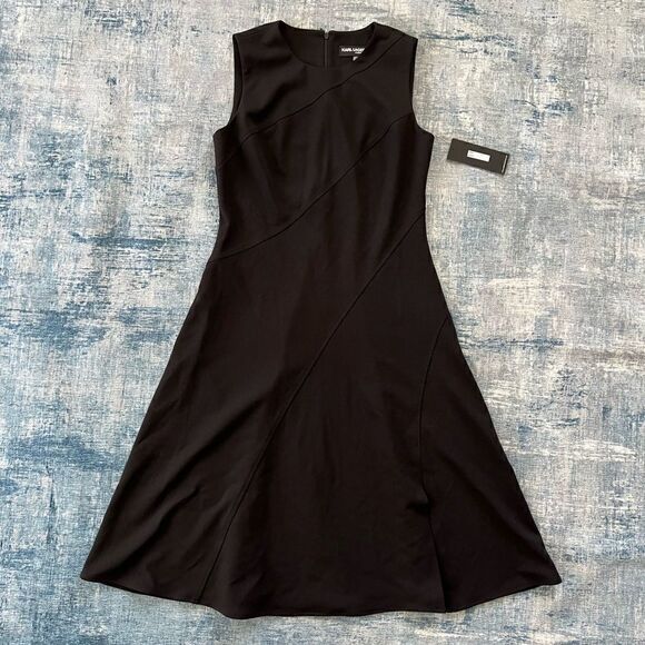 NWT! Karl Lagerfeld Black Sleeveless Dress Size 6 - Picture 1 of 13